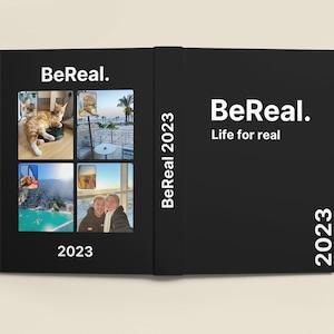 BeReal photo album template. French & English version. BeReal photo book template to personalize on Canva. image 5