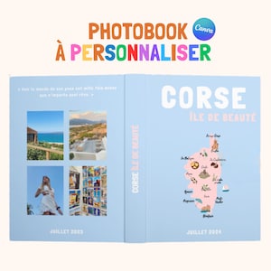 Corsica Printed Photo Album Book Template. Customizable Canva Travel Photobook. Personalized Home Decoration.