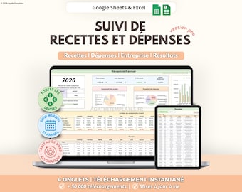 Income and Expense Tracking | Small Business Accounting | Monthly and Annual Revenue and Purchases | Google Sheets and Excel