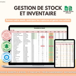 Stock tracking and inventory | Small business management, entrepreneurs | Suppliers, purchasing, sales, manufacturing | Google Sheets and Excel