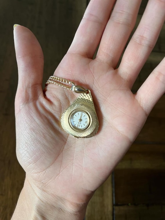 Vintage Gold Toned Pendant Watch -Japanese Made