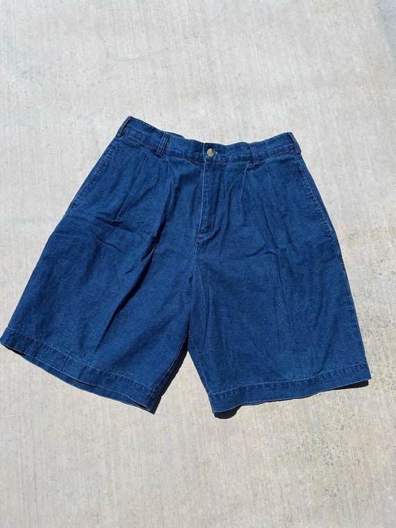 Vintage 80s High-waisted Pleated Denim Shorts- 30”