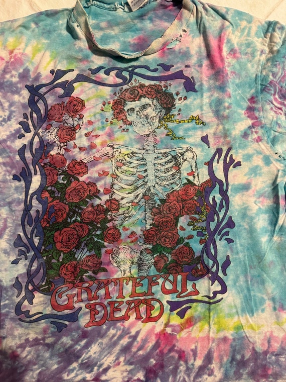1990 Grateful Dead Skull and Roses Tie Die "25 Ye… - image 1