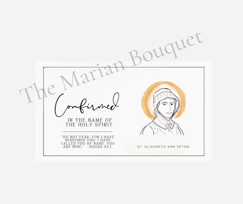St. Elizabeth Ann Seton Confirmation Saint Candle Label (digital ...