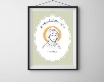 St. Elizabeth Ann Seton Print, Catholic Saint Printable Art, Catholic Quote Digital Print, Catholic Confirmation Art, Pray for Us Art