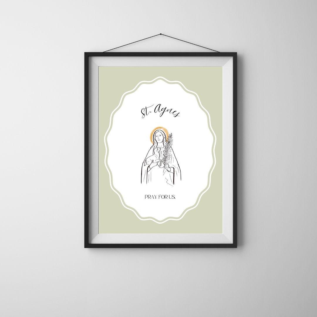 St. Agnes Saint Print, Catholic Confirmation Gift (downloadable) - Etsy