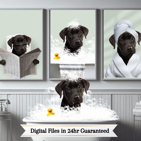 Custom Pet Portraits, Dog in Toilet, Pet in Bathtub, Custom Bathroom Dog Wall Art, Funny Pet Portrait, Pet Owner Bathroom Wall Art, Pet Gift