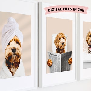 Dogs in Bathtub Art Etsy UK