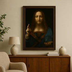 Salvator Mundi di Leonardo da Vinci – Replica Digitale Stampabile, Arte Rinascimentale, Download Immediato per Arredo Elegante