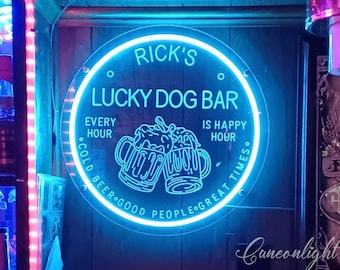 Custom Bar Neon Sign, Personalized Man Cave Decor