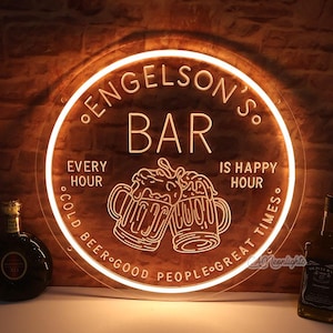Personalized Bar Neon Sign,Man Cave Neon Sign,Whiskey Cocktail Tequila Bar Sign, Light Bar Sign For Husband,Father&#39;s Day Gifts,Beer Signs