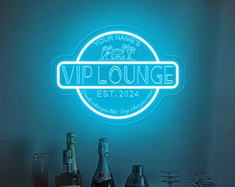 Personalized VIP Lounge Neon Sign: Custom Bar Decor