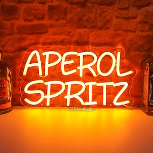 Letrero de neón de cóctel Aperol Spritz, decoración de pared para sala de cócteles, Aperol Spritz, luz de neón de cóctel Aperol Spritz, regalos para amantes de Spritz, letrero de neón para bar