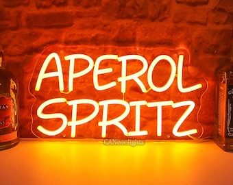 Aperol Spritz Cocktail Neon Sign, Cocktail Room Wall Decor,Aperol Spritz, Cocktail Aperol Spritz Neon Light,Spritz Lover Gifts,Neon Bar Sign