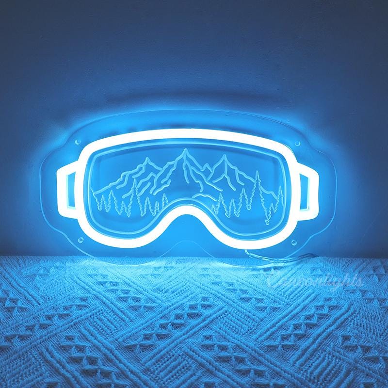 Ski Goggles Neon Sign, Ski Wall Decor, Custom Skiing Neon Sign, Best Skier Gifts, Skiing Sign, Skiing Wall Art,Snowboard Goggles Sign
