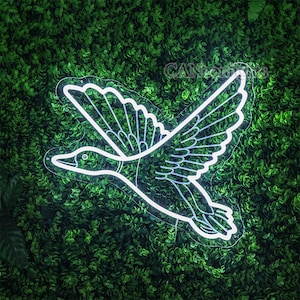 Flying Duck Neon Sign, Mallard  Duck Wall Decor, Gift For Children, Duck Lover Gift, Nature Enthusiast Gift