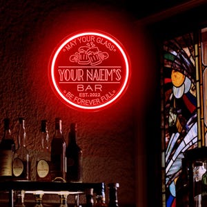 Personalized Home Bar Neon Sign,Open Bar Sign,Whiskey Cocktail Tequila Bar Sign,Light Up Bar Sign For Husband,Christmas Gifts,Beer Signs