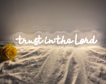 Trust In The Lord Neon Sign: Bible Verse Wall Decor