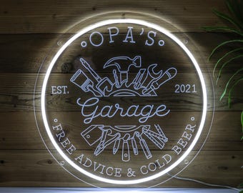 Custom Neon Garage Sign: Personalized Man Cave Decor