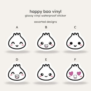LAZY BAO - Happy Bao - Sticker vinyle laminé imperméable - Stickers mignons et kawaii pour agendas, agenda, journalisation et scrapbooking