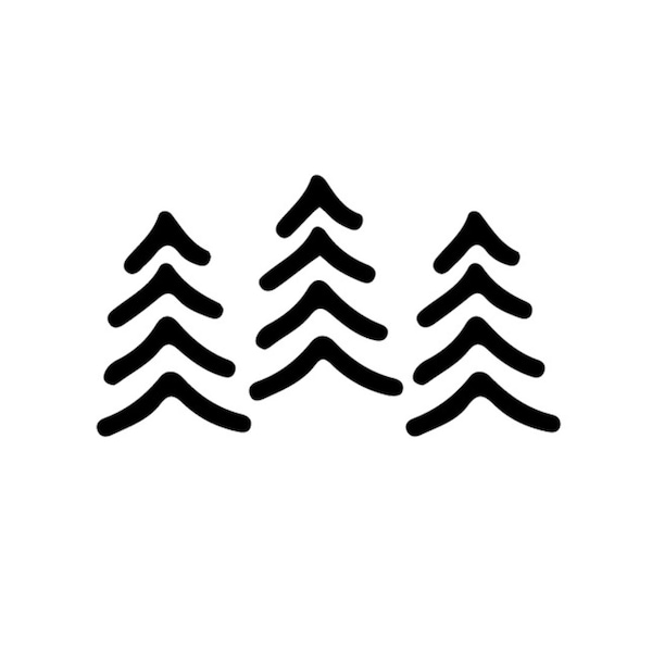 Trio Pine Trees Vinyl Decal Sticker