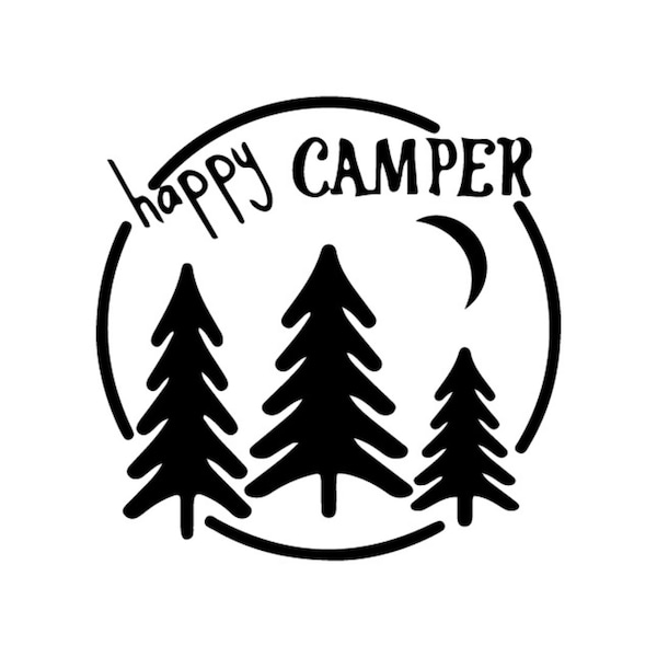 Happy Camper Night Sky Decal