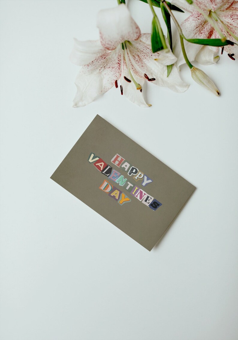 Vintage Valentine's Day Card for Her/him, Printable Digital 5x7 6x8 PDF