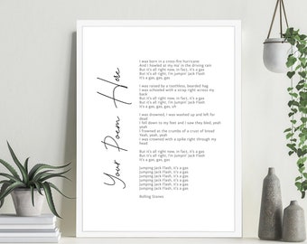 Personalized Poem Print Custom Print, Office Wall Art, Home Office Gift, Valentine Day Gift