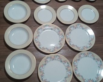15-częściowy zestaw talerzy obiadowych Rose dish nowy