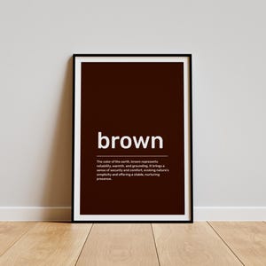 Braun Definition Poster, Braun Wörterbuch Kunst, Braun Zitat Druck, Definition Wandkunst, Vom Wörterbuch inspiriertes Dekor, Braun Poster Druck