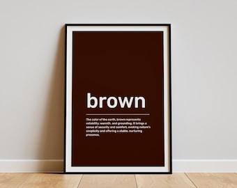 Brown Definition Art Print: Earthy Dictionary Wall Decor (Digital Download)