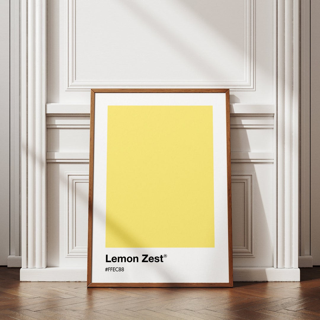 Lemon Yellow Pantone Print: Trendy Color Palette Poster (digital
