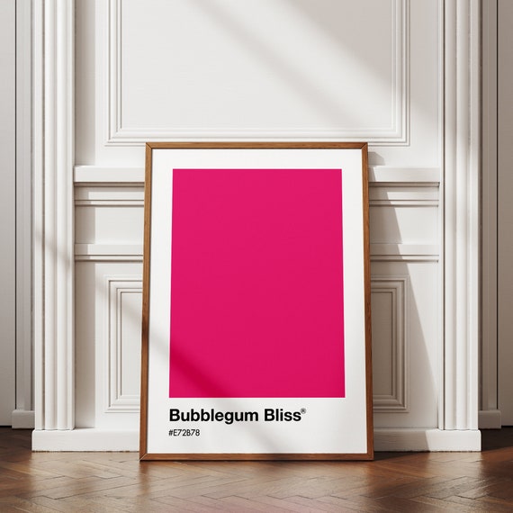 Bubblegum Pink Pantone Poster,pantone Color Print,bubblegum Pink
