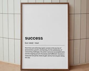 Success Definition Art Print: Dictionary Wall Decor (Digital Download)