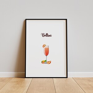 Bellini Cocktail Print: Stylish Bar Wall Art (Digital Download)