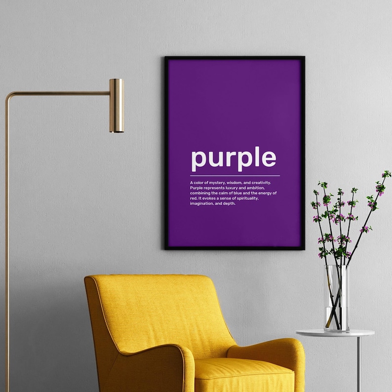 Purple Explaining Purple Definition Art Print: Elegant Wall Decor (digital Download) - Etsy