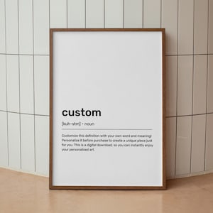 Aangepaste definitieposter, aangepaste woordenboekkunst, aangepaste citaatposter, definitiemuurkunst, op woordenboeken geïnspireerd decor, unieke definitie-afdruk