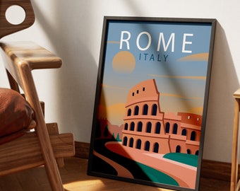Cartaz de viagem do Coliseu de Roma: Arte de parede da Itália (download digital)