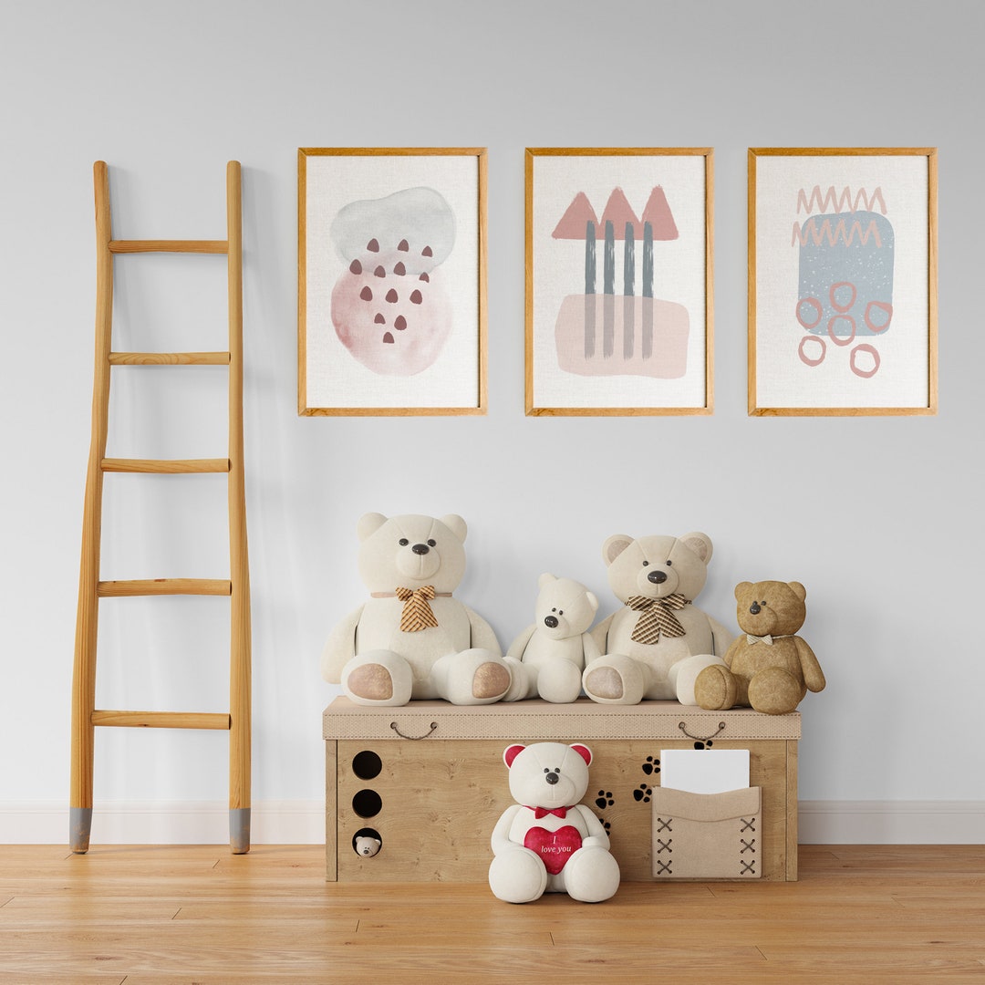 Geometric Nursery Poster Set: Kids Room Wall Art (digital Download) - Etsy