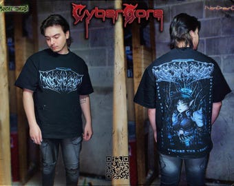 Vintage Anime Streetwear Shirt- Distressed Pump Cover Y2K Cyberpunk Horror Grunge Edgy Alternative Metal Rock Goth Retro Gym Workout