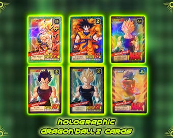 FAN ART Holographic 3D Motion Double Side Dragon Ball Z Card: Collectible Super Saiyan Goku Majin Vegeta