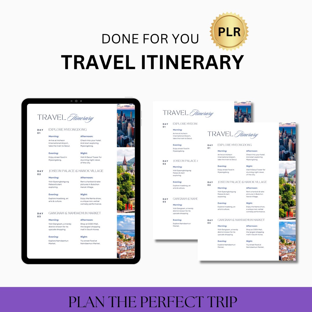 Editable Travel Itinerary Template, Mobile Planner (canva, Digital ...