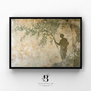Druck auf Leinwand, Antike römische Fresko Meander Dekorationen, gestreckt Matte Kunst Dekor Wandbehang, historisches Kunstwerk Haus Büro Dekor,