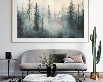 Misty Forest Canvas Print: Tranquil Woodland Landscape Art