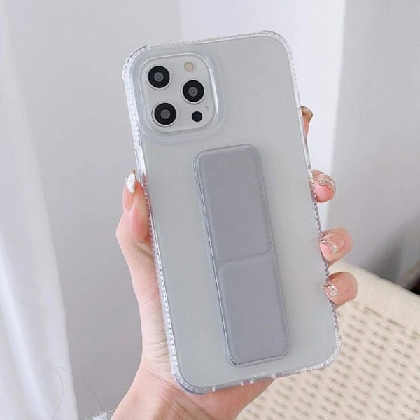 Soft silicone Clear Cases, Protective phone stand Holder For iPhone 15 14 13 12 11 Pro Max Case iPhone 14 15 Plus iPhone X XS Max Phone Case
