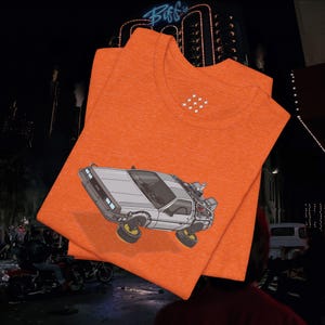 Back to the Future DeLorean T-Shirt, Retro Sci-Fi Tee, Movie Lover Gift, Short Sleeve Unisex Jersey Top, 80s, Pop Culture by Toko Selma