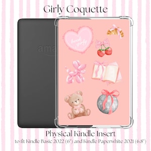 PHYSICAL Book Girly Coquette Kindle Insert | Coquette Kindle Insert | Physical Kindle Insert | Kindle Basic | Kindle Paperwhite