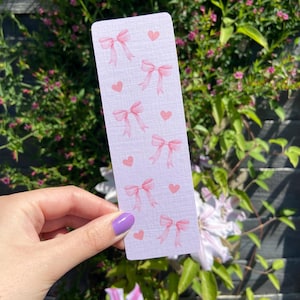 Bows & Hearts Bookmark | Pink Bookmark | Cute Bookmark | Girly Bookmark | Pink Bow Bookmark
