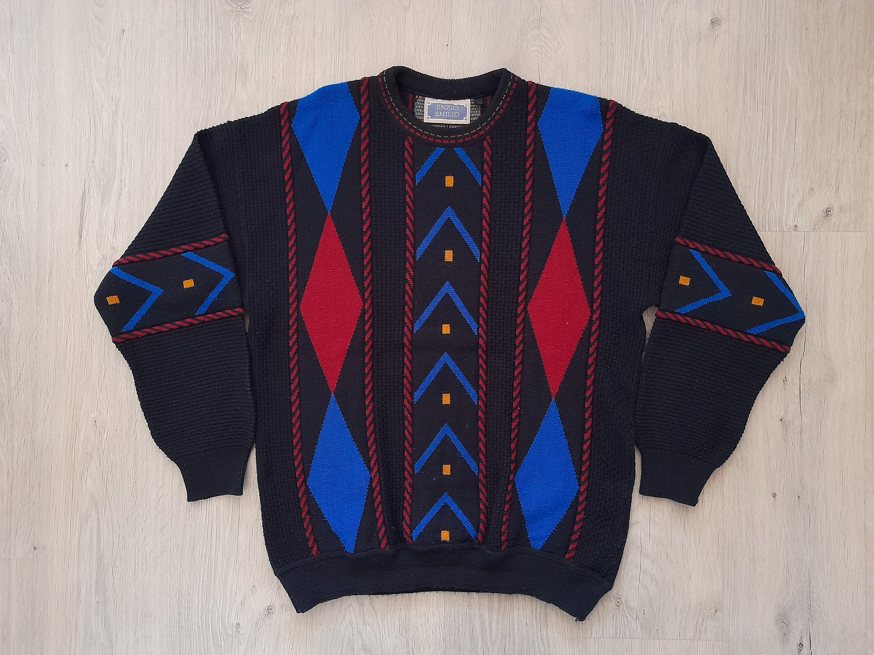 Vintage Enzio Emilio Cardigan Sweater, Unisex Hip Hop
