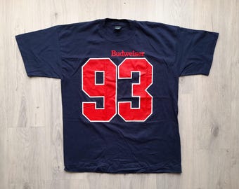 Vintage 90s Budweiser 93 T-shirt , 90s Budweiser Tee , Single